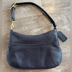 Coach Vintage Y2K Legacy Bag Slim Mini Hobo Shoulder Bag in Black Leather